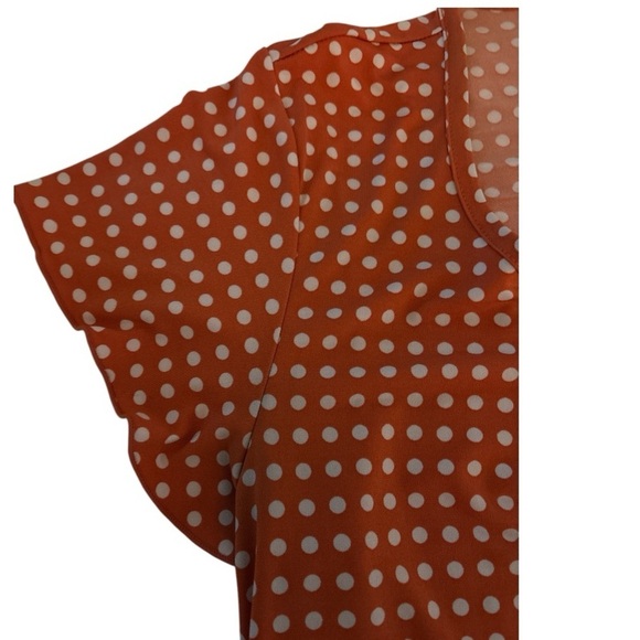 STYLE & CO blouson top, jersey fabric.  Flutter sleeves, elastic hem. Large - Picture 3 of 5